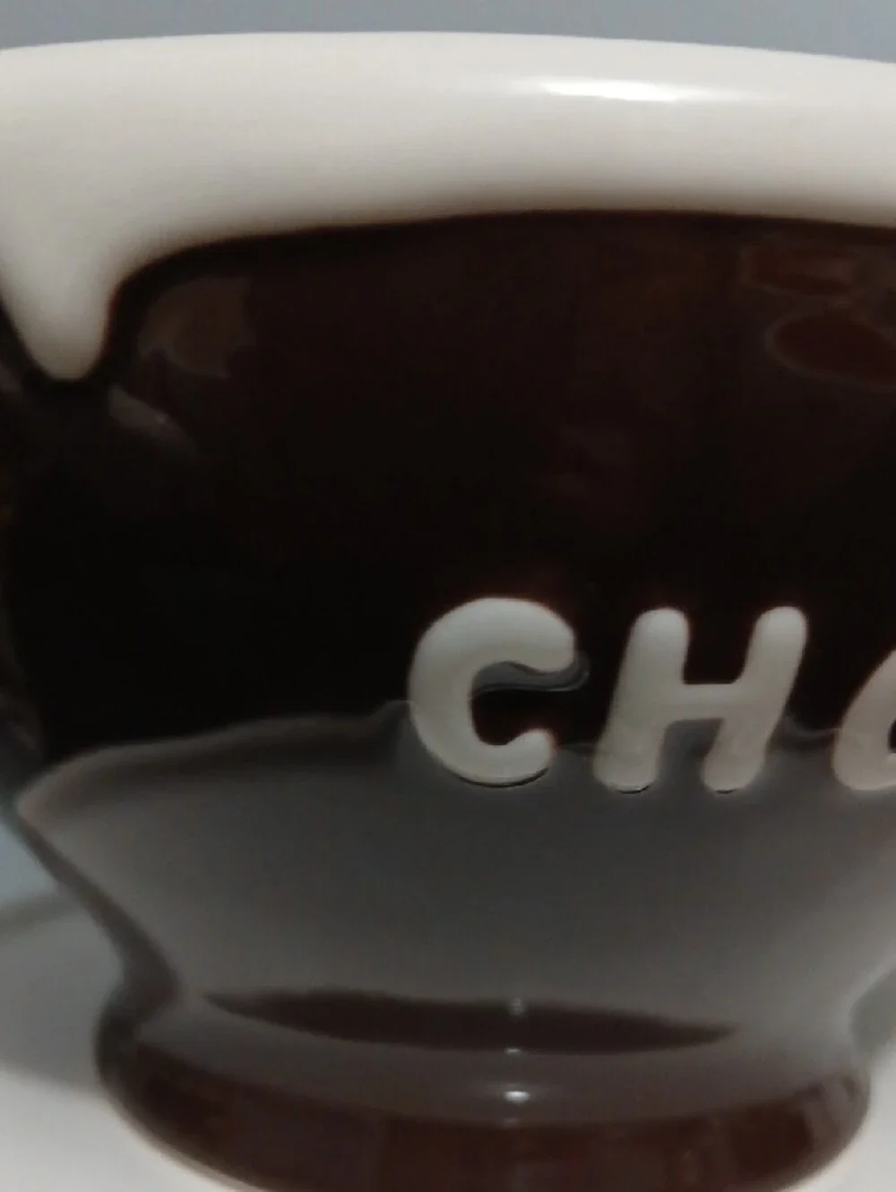 Pottery Barn Chocolate Ceramic Dessert Bowl Brown & White Drip